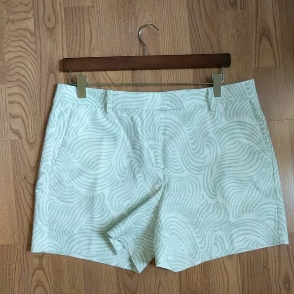 Ann Taylor Devin City Sage Green & White Shorts - Picture 1 of 10